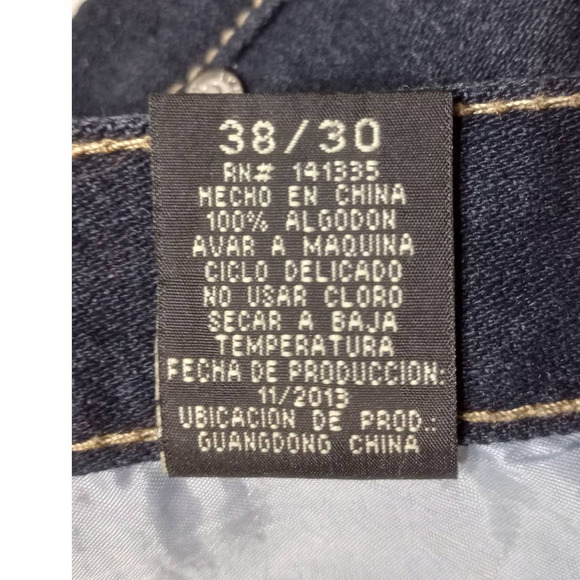 Denim Culture 38x30 dark wash men's jeans midrise straight leg 100% cotton 38 - Picture 7 of 10